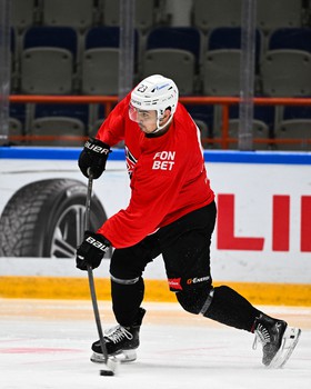 Тренировка «Авангарда» перед матчем в Хабаровске