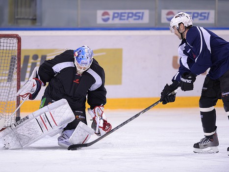 Раскатка "Авангарда" перед матчем с "Югрой" 24.01.2014