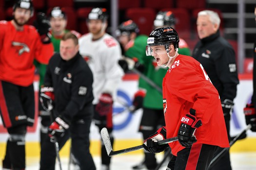 Раскатка «Авангарда» перед матчем с «Нефтехимиком»