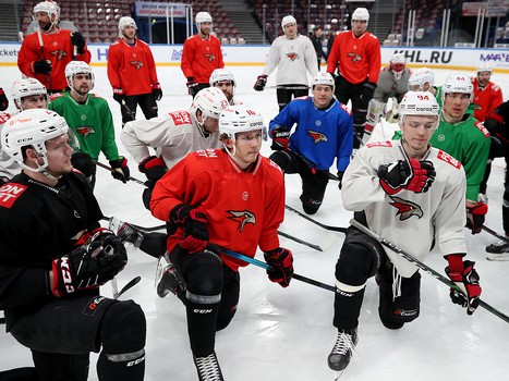 Тренировка «Авангарда» перед шестым матчем серии с «Металлургом»