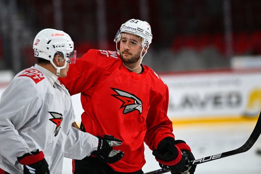 Тренировка «Авангарда» перед матчем в Екатеринбурге