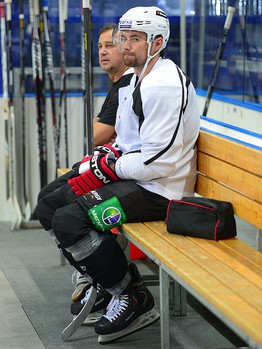 Раскатка "Авангарда" в Казани перед матчем с "Ак Барсом" 15 сентября 2013