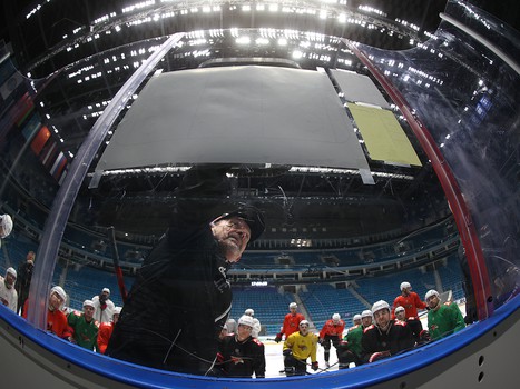 Тренировка «Авангарда» перед матчем в Нур-Султане