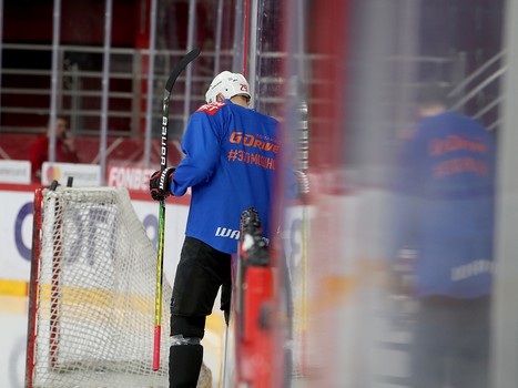 Тренировка «Авангарда» перед четвёртым матчем серии с «Автомобилистом»