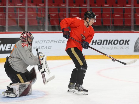 Раскатка «Авангарда» перед матчем с «Металлургом»