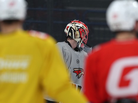 Тренировка «Авангарда» перед первым матчем серии в Магнитогорске