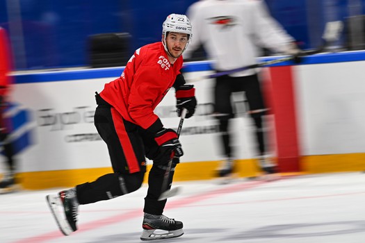 Раскатка «Авангарда» перед матчем в Уфе