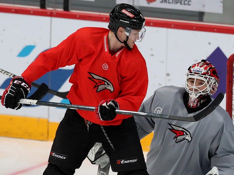 Раскатка «Авангарда» перед матчем с рижским «Динамо»