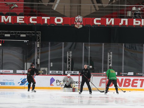 Раскатка «Авангарда» перед матчем с «Барысом»