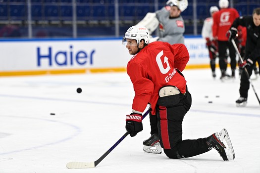 Тренировка «Авангарда» перед матчем в Новосибирске