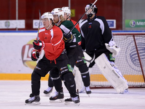 Раскатка "Авангарда" перед матчем с "Югрой" 24.01.2014