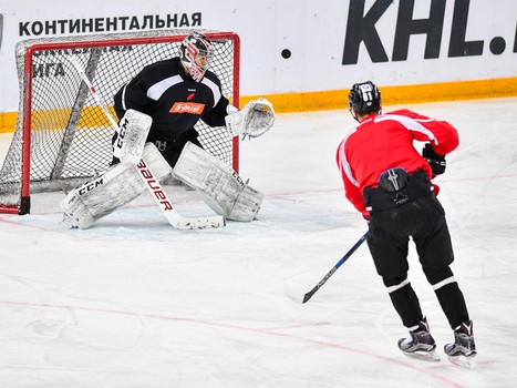 Раскатка "Авангарда" перед матчем с рижским "Динамо"