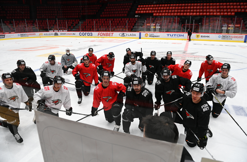 Тренировка «Авангарда» перед матчем с «Автомобилистом»