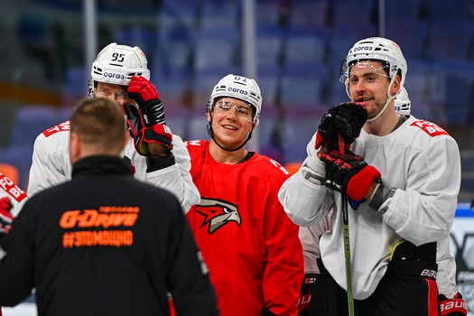 Тренировка «Авангарда» перед матчем в Казани