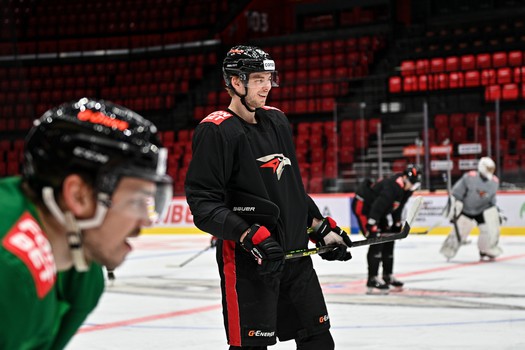 Раскатка «Авангарда» перед матчем с московским «Динамо»