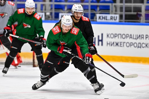 Раскатка «Авангарда» перед матчем в Нижнем Новгороде