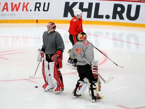 Тренировка «Авангарда» перед вылетом в Череповец
