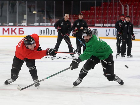 Раскатка «Авангарда» перед матчем с «Адмиралом»