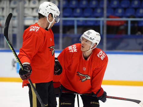 Тренировка «Авангарда» перед матчем в Новосибирске