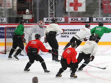 Раскатка «Авангарда» перед матчем с «Автомобилистом»