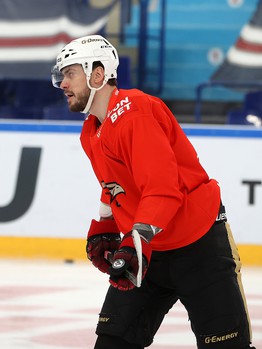 Раскатка «Авангарда» перед матчем в Нижнекамске