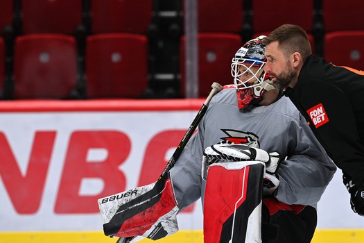 Тренировка «Авангарда» перед матчем с «Барысом»