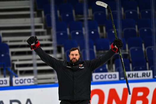 Раскатка «Авангарда» перед матчем в Уфе