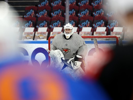 Тренировка «Авангарда» перед пятым матчем серии в Магнитогорске