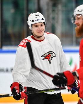 Раскатка «Авангарда» перед матчем в Казани