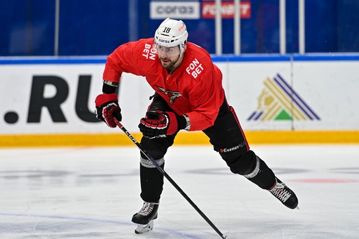 Раскатка «Авангарда» перед матчем в Уфе