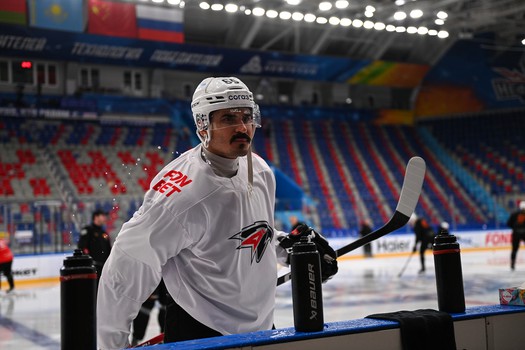 Тренировка «Авангарда» перед матчем в Нижнекамске