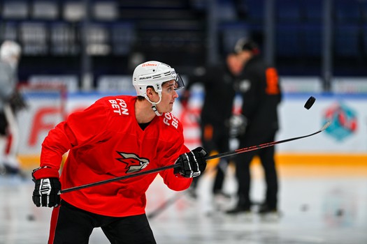 Тренировка «Авангарда» перед матчем в Казани