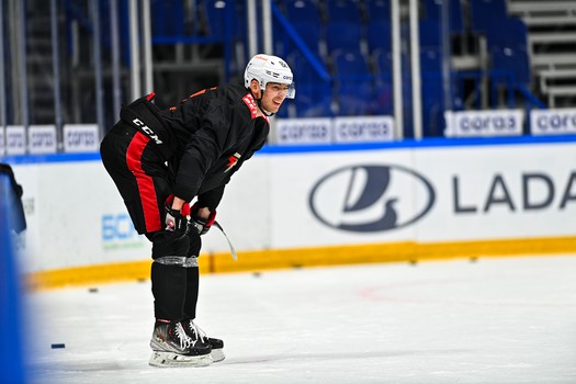 Раскатка «Авангарда» перед матчем в Уфе