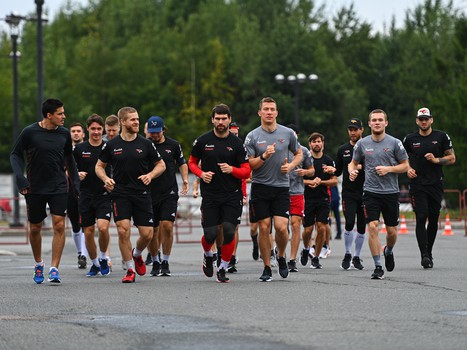 Раскатка «Авангарда» перед матчем с «Сибирью»