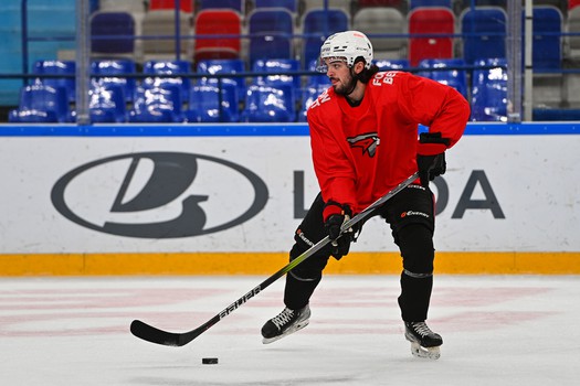 Тренировка «Авангарда» перед матчем в Нижнекамске