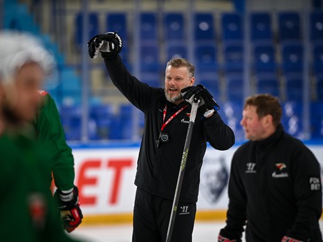 Тренировка «Авангарда» перед матчем в Нижнекамске