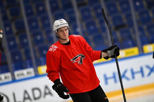 Тренировка «Авангарда» перед матчем в Нижнекамске