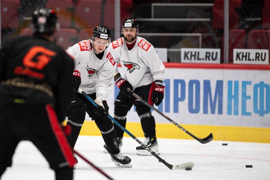 Раскатка «Авангарда» перед матчем с «Витязем»