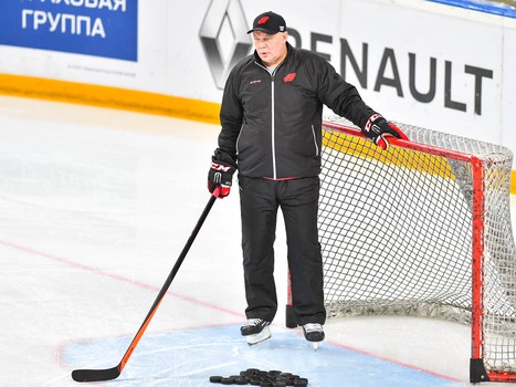 Раскатка "Авангарда" перед матчем с "Металлургом"