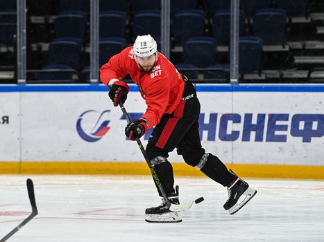 Раскатка «Авангарда» перед выездным матчем с московским «Динамо»