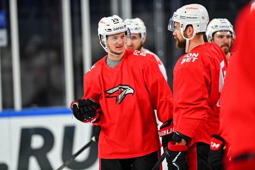 Раскатка «Авангарда» перед матчем в Новосибирске