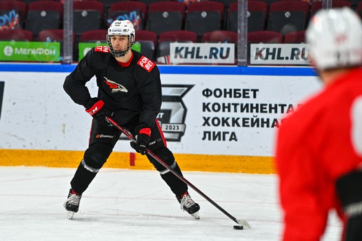 Раскатка «Авангарда» перед матчем в Магнитогорске