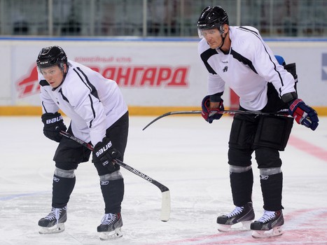 Первая тренировка ХК "Авангард" на льду "Арены Омск" в сезоне 2014/15
