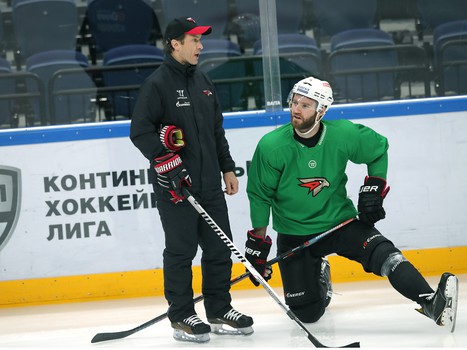 Раскатка «Авангарда» перед выездным матчем с московским «Динамо»