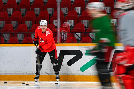 Раскатка «Авангарда» перед матчем в Череповце