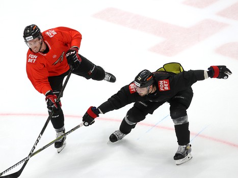 Тренировка «Авангарда» во время паузы в чемпионате