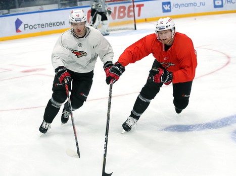 Раскатка «Авангарда» перед выездным матчем с московским «Динамо»