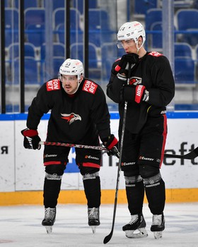 Тренировка «Авангарда» перед матчем в Нижнекамске