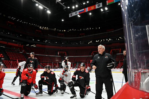 Раскатка «Авангарда» перед матчем с московским «Динамо»