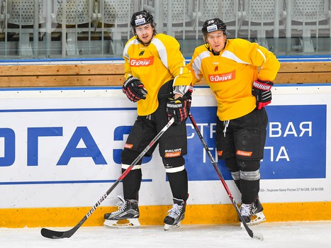 Раскатка "Авангарда" перед матчем с минским "Динамо"